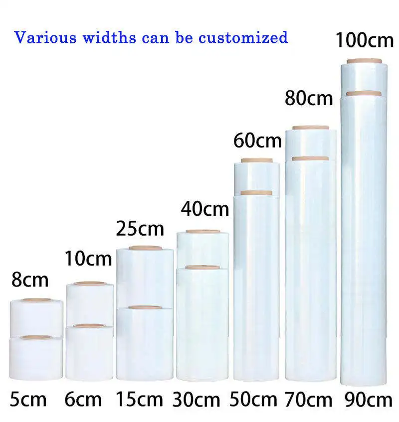 Clear LLDPE Stretch Film Plastic Wrap Transparent Roll Moisture-proof PE Polyethylene Moisture Proof Soft Packaging Film Casting
