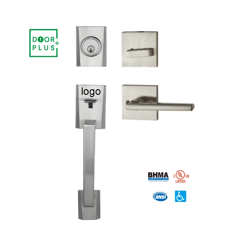 Doorplus High Security Elegant Design Style Handle Lock Entrance Front Main Double Sided Doors Mortise Lockset