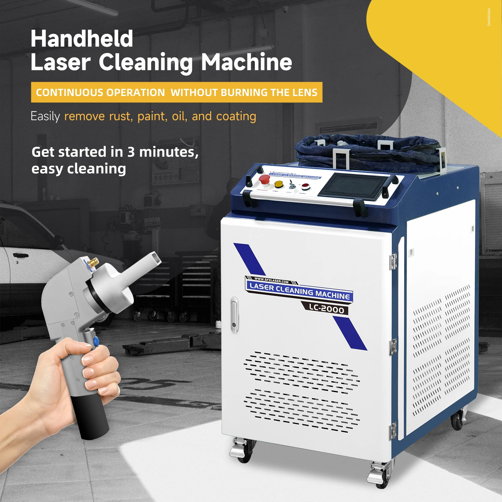1000W/1500W/2000W Fiber Laser Cleaning Machine Laser Cleaner Rust Paint Quick Cleaning Non-pollution Cleaning
