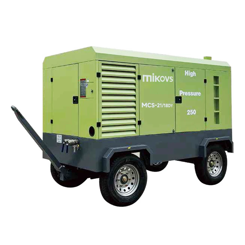 Mikovs 25hp 30hp 50hp Portable Mining Diesel Engine Screw Air Compressor Diesel Screw Compressor With Wheels