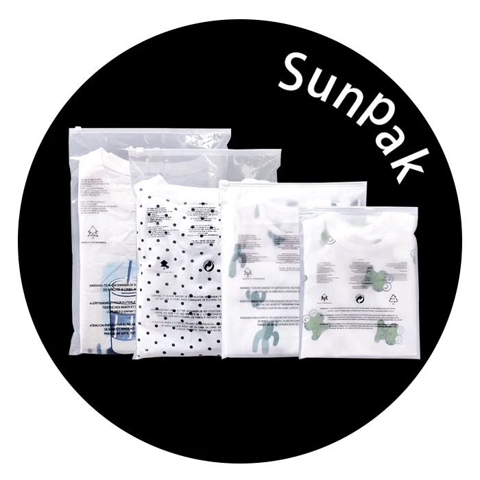 opp plastic Sunpak bolsa de plastico con cierre wholesale plastic frosted ziplock bag plastic pack zip lock bags with logo