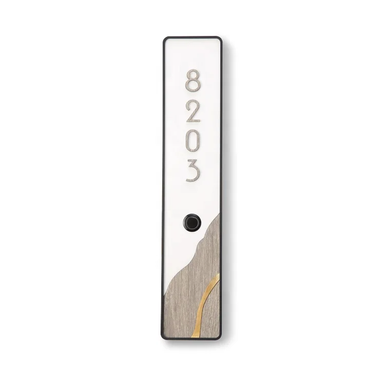 Customized Shape Marble Aluminum And Acrylic Material Hotel Door Plate Sign House Number Led