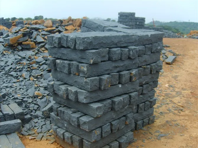 China natural black basalt paver stone cobblestone black basalt paving stone for walkway
