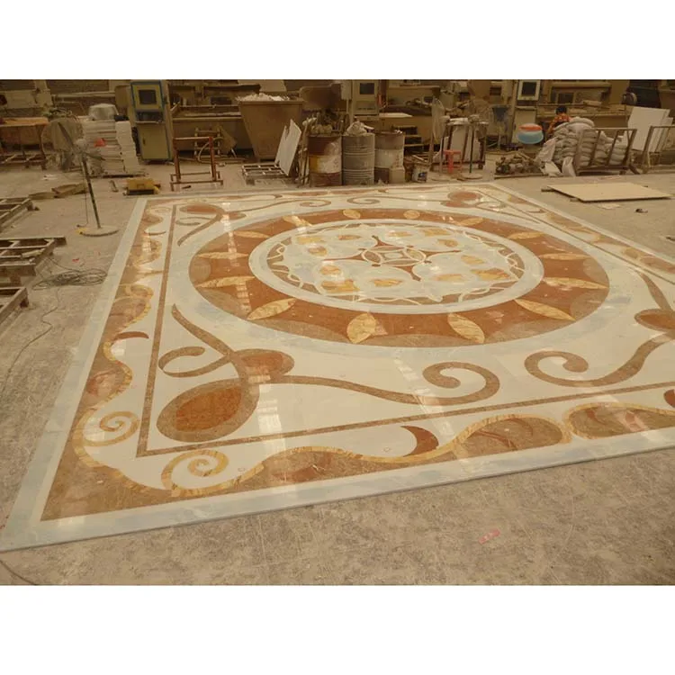 Waterjet Medalion Floor Tiles Square Parquet Marble Mosaics Villa Hall Decoration Graphic Design Available