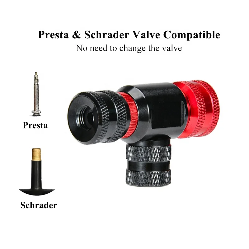 Portable Bicycle CO2 Pump High Pressure CO2 Cartridge Adapter Mount  FV AV Compatible Schrader Presta Valve Bicycle Accessories