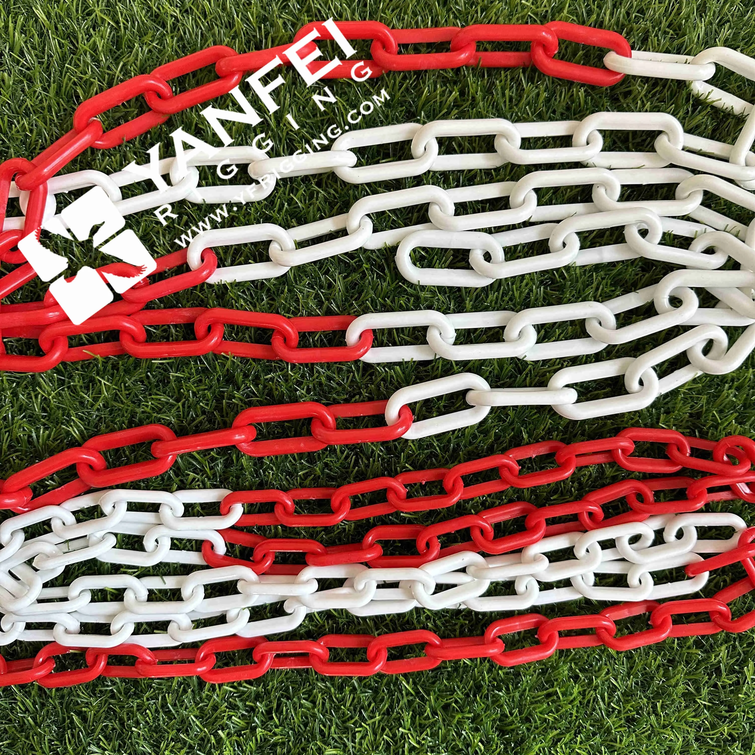 Dependable 6/8/10mm Red White Traffic Warning Safety Plastic Barrier Chain For Traffic Cones