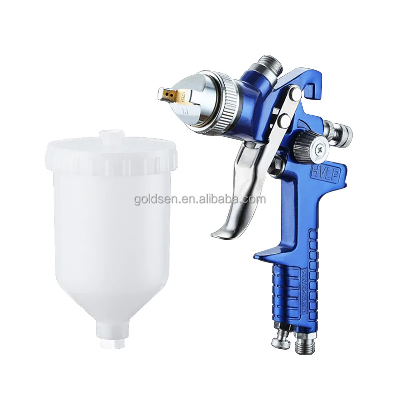 1.4mm 600cc Cup Cheap Hand Held Pneumatic Airless Sprayer Air Blue Colour Sprey Gun Paint Spray Gun Painting Car LVLP H827
