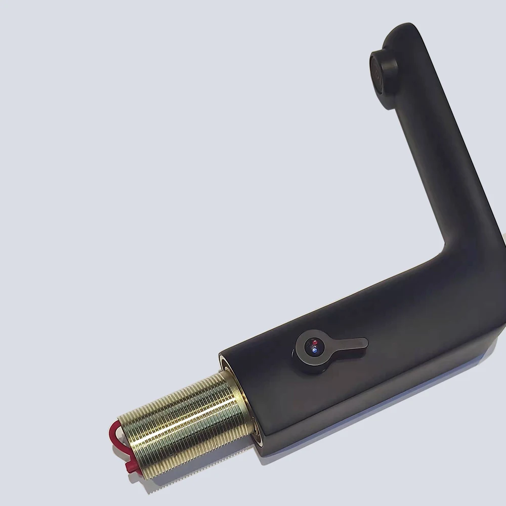 Negro black automatic basin faucet smart taps body full brass copper mixer water cold & hot ac 220 voltage and battery power 6