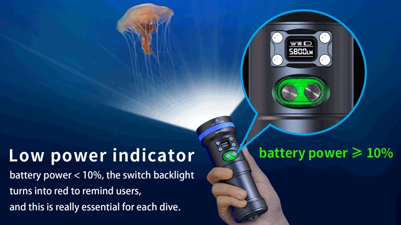 XTAR D36 5800lm High Power Super bright Floodlight Spotlight Flashlight Underwater Scuba Diving Torch