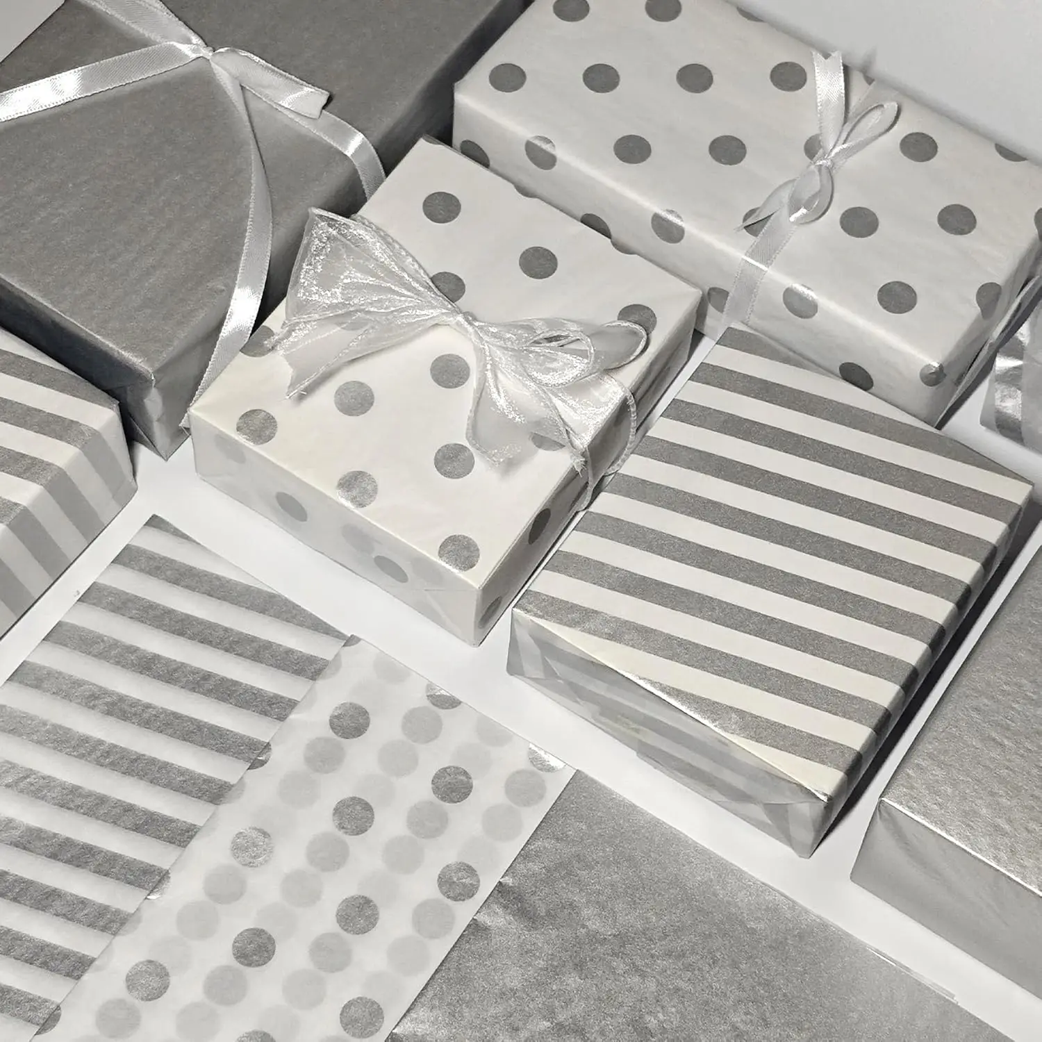 Custom Printing Silver Foil Gift Wrapping Tissue Paper With Logo Packaging Tissue Paper For Clothes Shoes Gifts