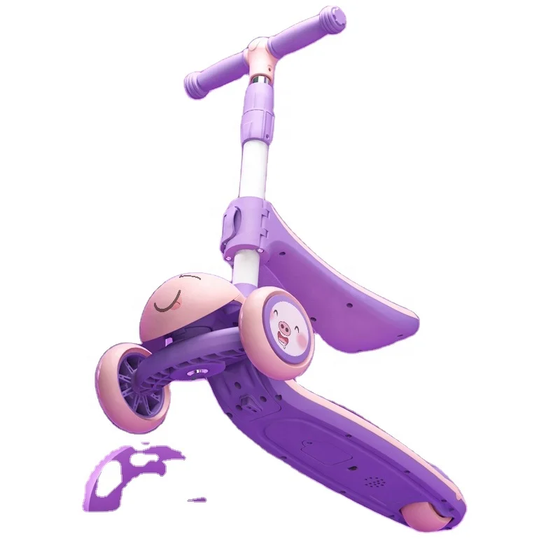 Прямая продажа с завода, легкая музыка, Противоударная, регулируемые по высоте полиуретановые колеса, съемные сиденья, Многофункциональный Детский скутер