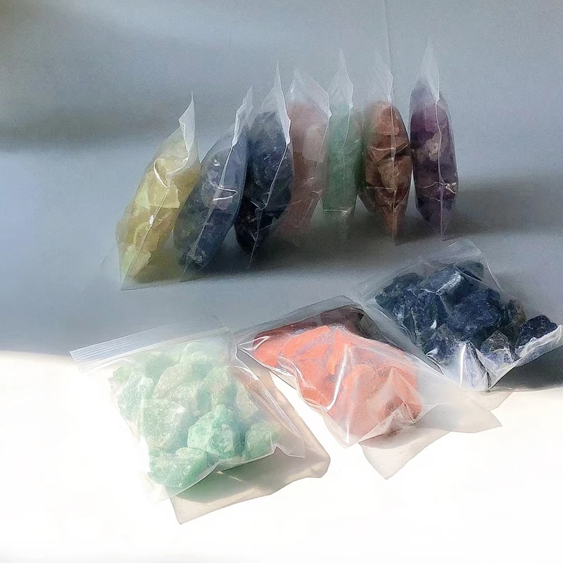 1-2cm small size natural Crystal Gem Raw stone Chakra Stone Healing Crystal set