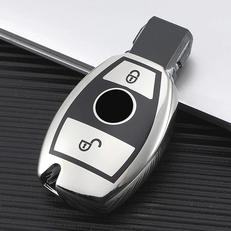 Car 2 Button Key Cover Case for Mercedes Benz A B R G Class GLK GLA W204 W251 W463 W176 Key Bag Fob Shell Holder Protector