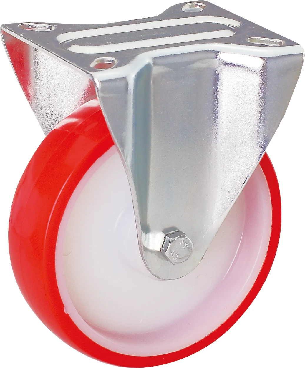 200MM Roller Bearing Caster 8 Inch Fixed PU Wheel Castor For Shopping Cart