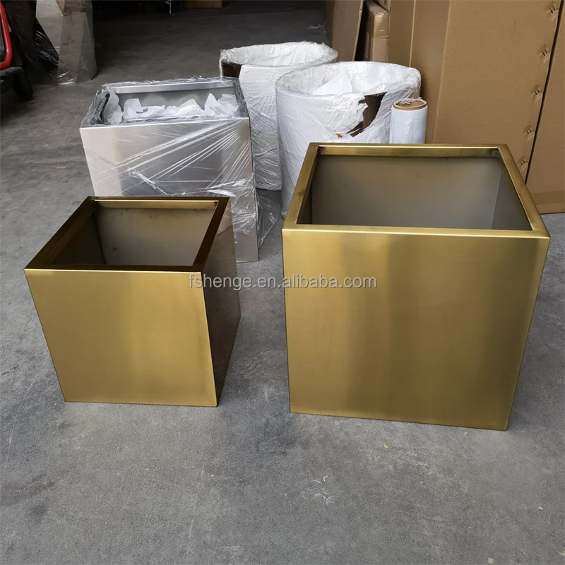 Garden supplies metal trough planter indoor extra large steel decorative bowl flower pots planters