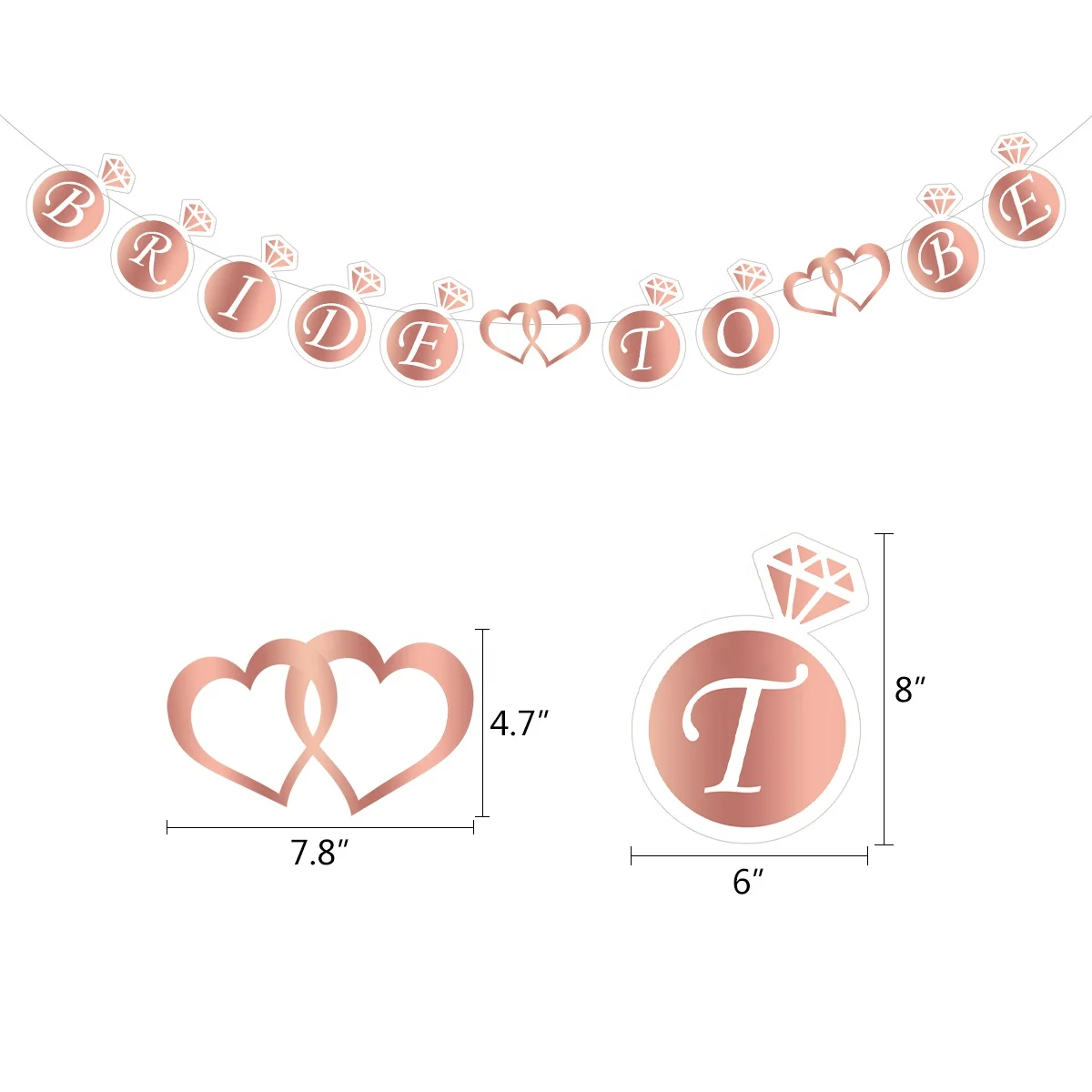 Stone Bachelor Party Supplies Set,Including Bride To Be Banner Photo Props Diamond Ring Balloon For Party Decoration