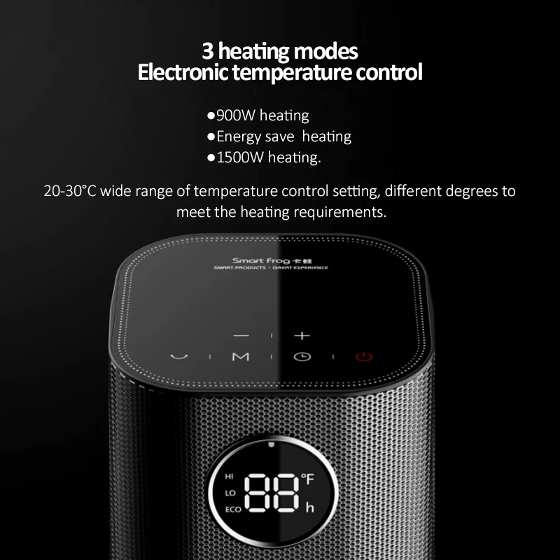 Ptc Heating Tower Fan Heater Jp 100v 1200w Human Sensor Ceramic Portable Electric PTC Heater 1500W Aluminum Alloy Smartfrog