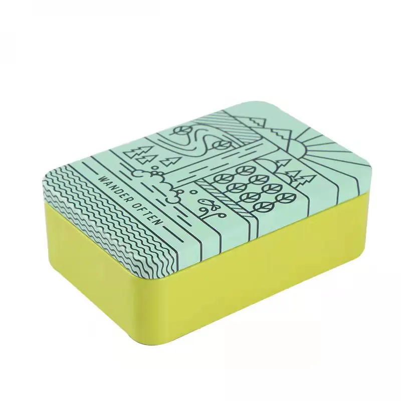 Oem Iron Spoons Metallic Customised Spice Jars Lid Smell Proof Small Tin Can Metal Square Box