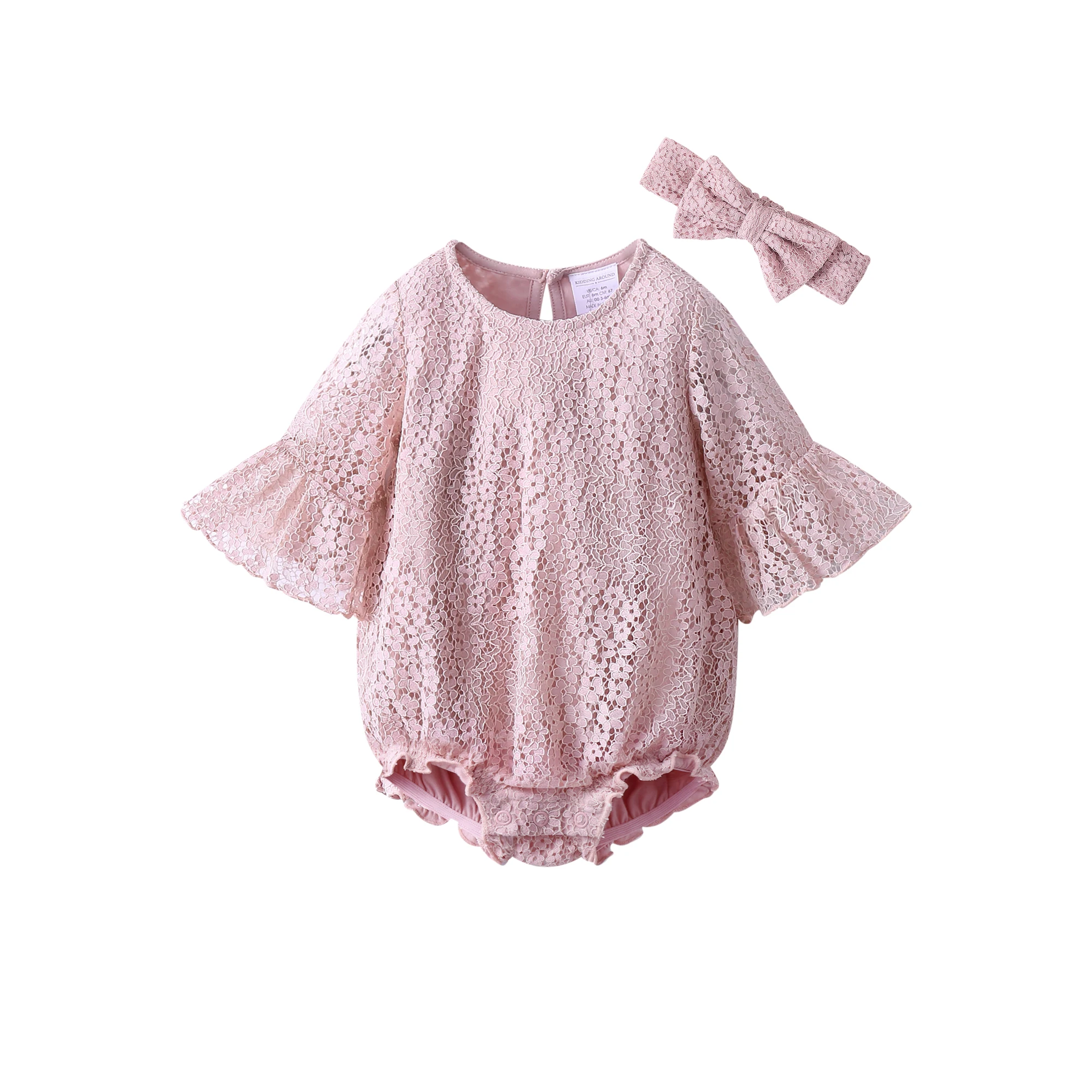 
INS HOT BABY GIRLS LACE DRESS ROMPER AND HEADBAND SET 