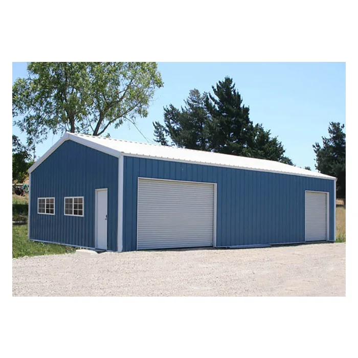 Easy assemble cheap prefabricated garage house 3 car prefab garage metal steel structure car garage design