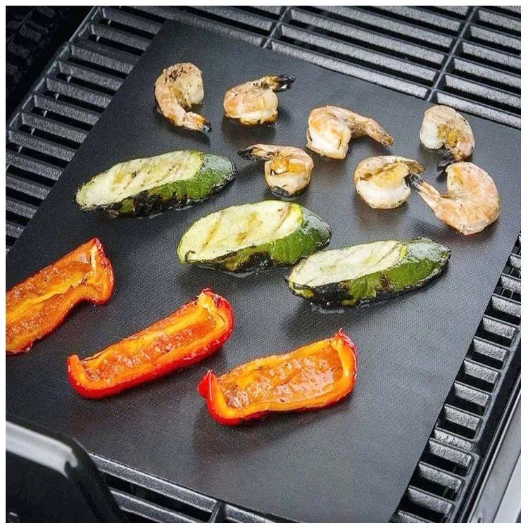 EXW price Hot Easy-Clean 100% Non Stick Reusable Ptfe BBQ Fire Proof Grill Mat