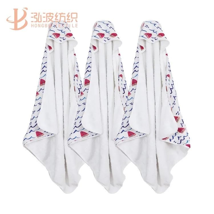 Gold Star 4 Layer,6 Layer, 8 Layer Gauze Muslin Organic Cotton Baby Hooded Bath Towel Printing Or Solid color Kid Towels