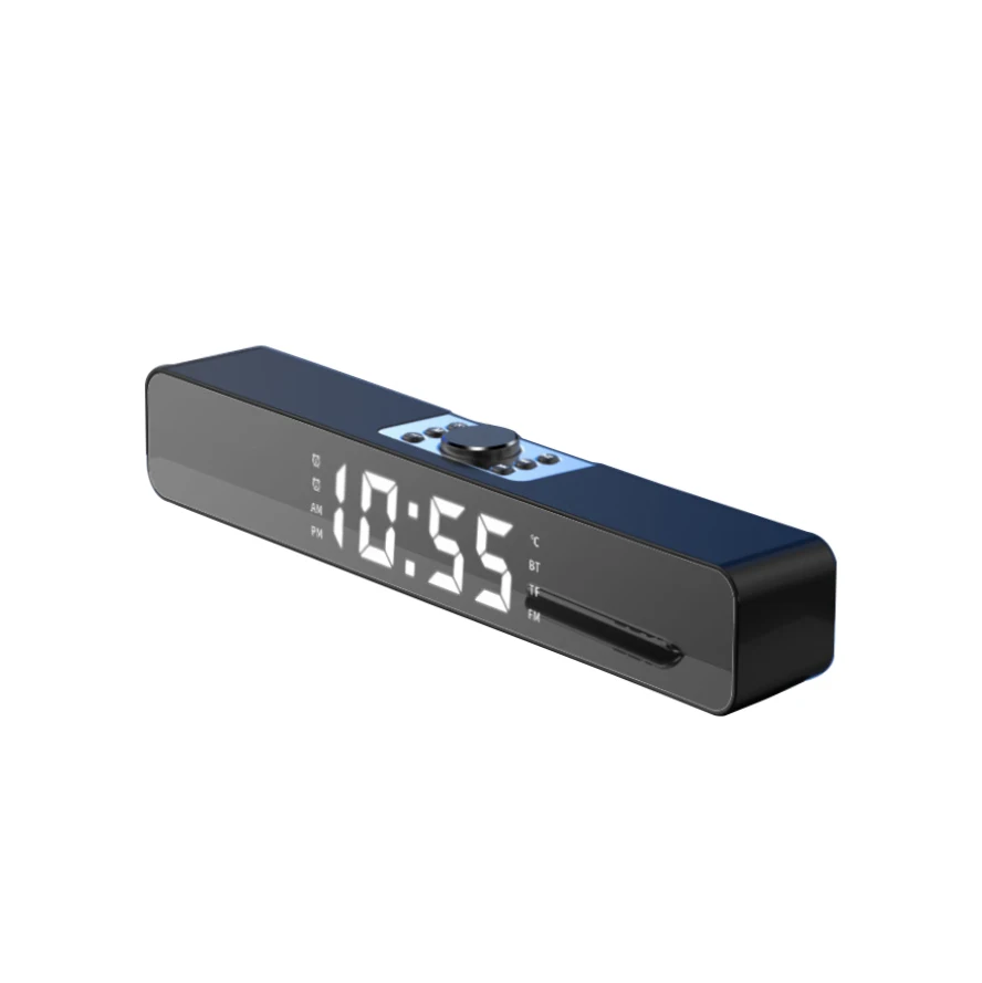 LED Wireless Soundbar BT Speaker Home Theater Alarm Clock Music AUX TF USB Computer Speakers Sound Bar Wireless Speaker
