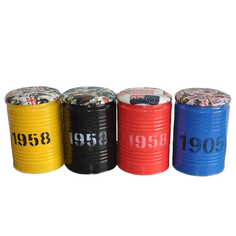 Винтажное Ретро промышленное ведро для краски с баром для дивана, стул, металлическое кресло, кафе для дома, кухни, ресторана, кофейни, столовой