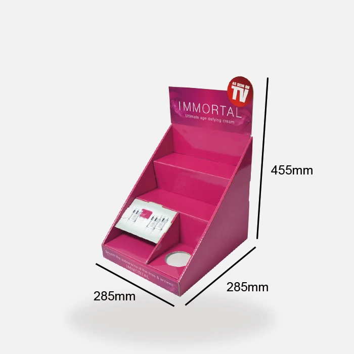 Customized Promotional Cosmetics Display Stand Sunscreen Counter Floor Display Stand