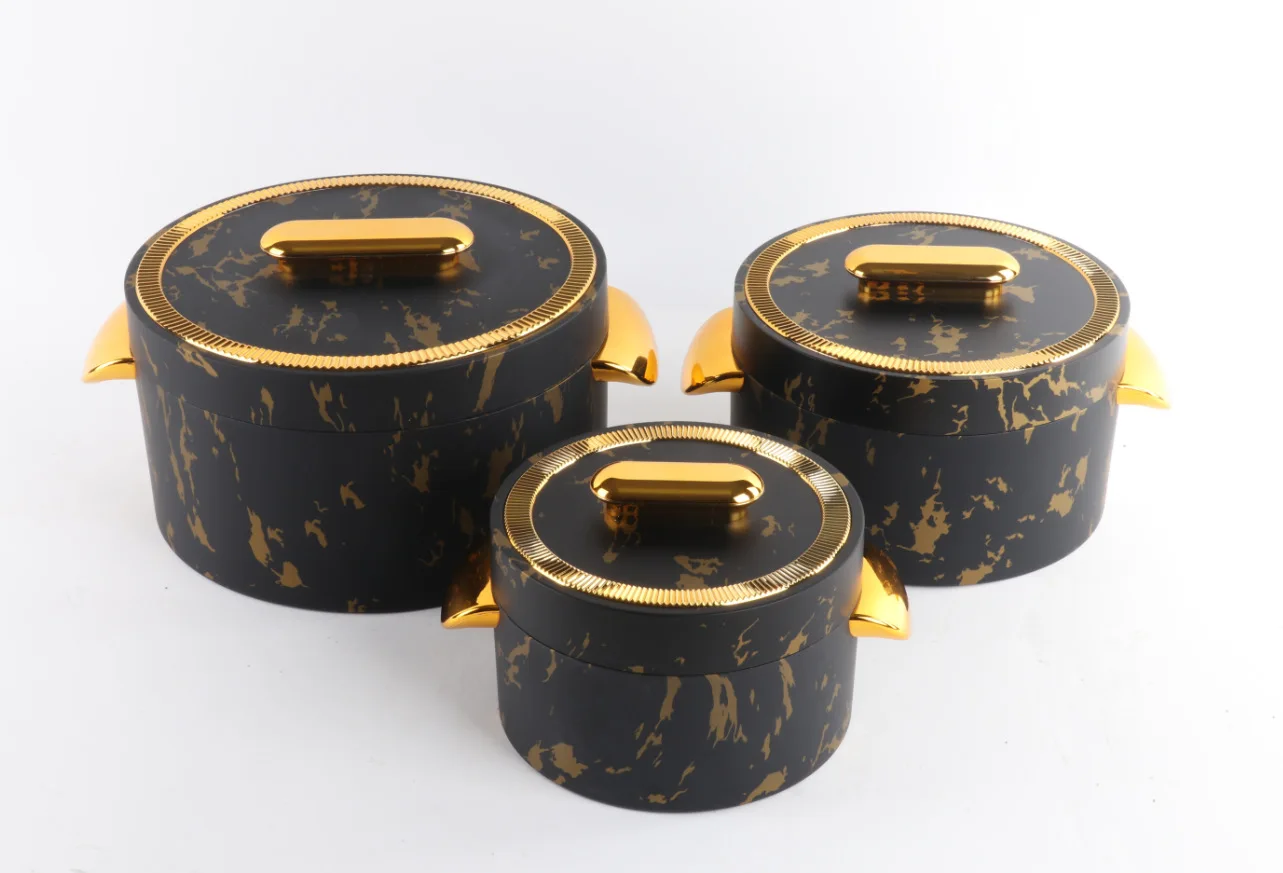 2023 новый дизайн Роскошная нержавеющая сталь Изолированная пищевая подогреватель запеканка высокого качества Ланч-бокс 3 шт. набор 1L + 2L 3.5L