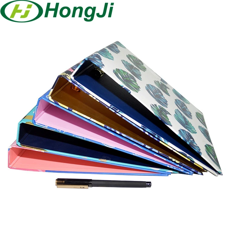 Metal 2/3/4 Ring Binder Folder Colorful Design Paper File Folder Custom A4 Cardboard Folder
