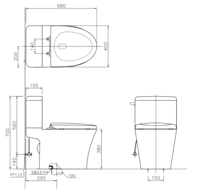 New Design Ceramics 2 Two Piece Promotional Commode White Eastern WC Toilet ceramic bathroom set
