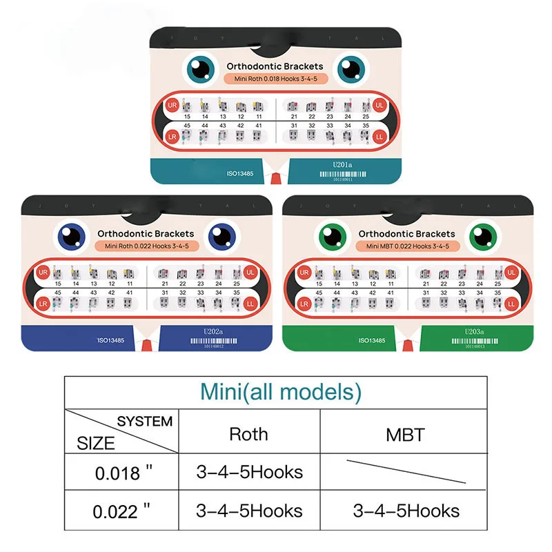 Metal Monoblock Brackets Mini Roth/Mbt 022 with 345Hooks orthodontic brackets