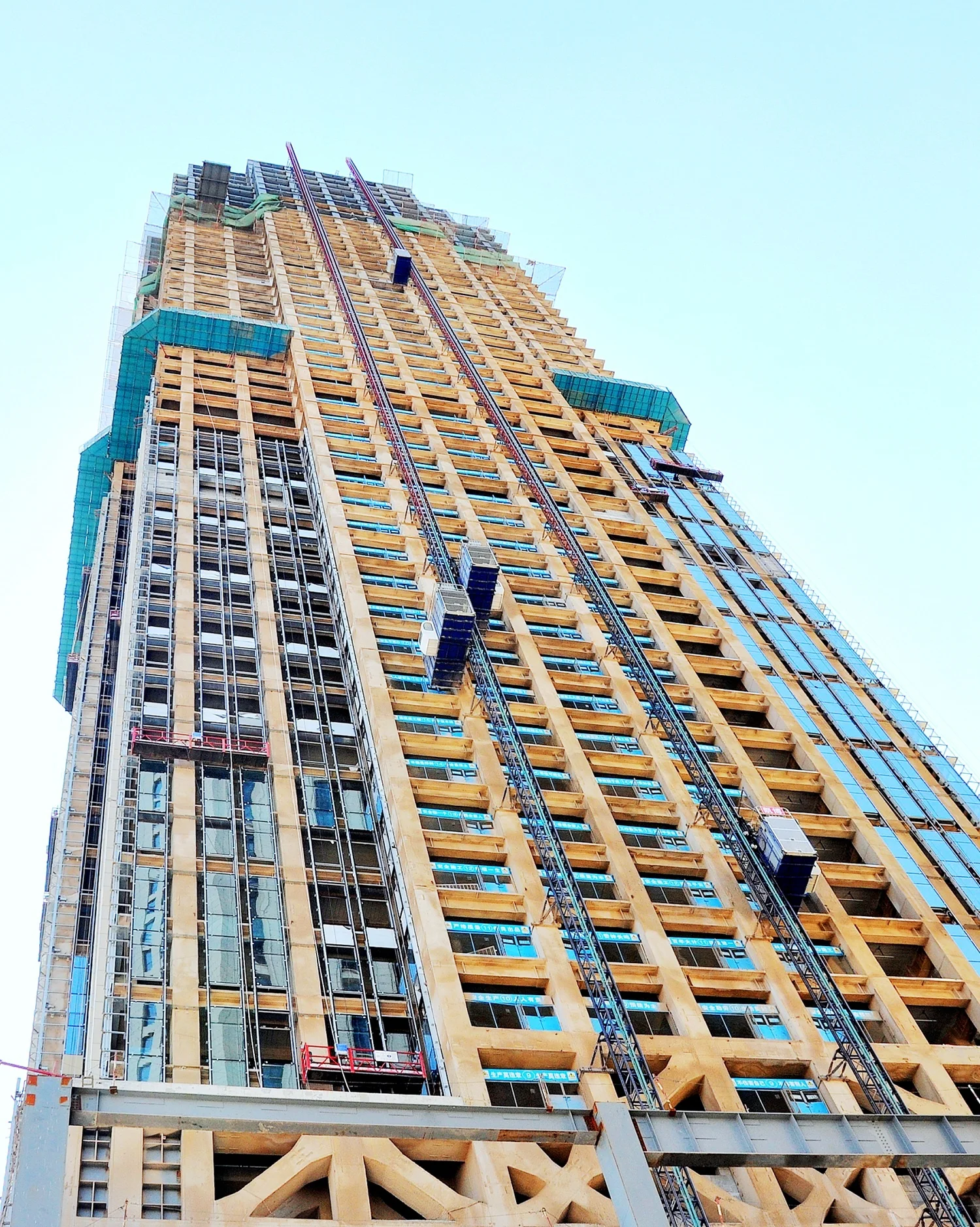 Double caged lift hoist single cage construction elevator construction material hoist Mast lift