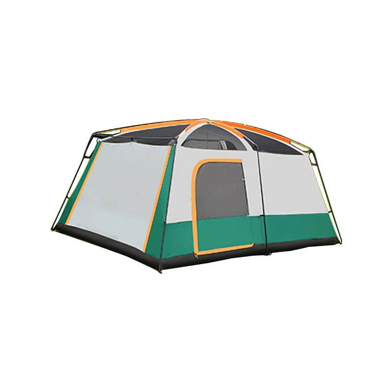 Outdoor two-room multi-person camping tent with foyer portable family thickened waterproof tent
