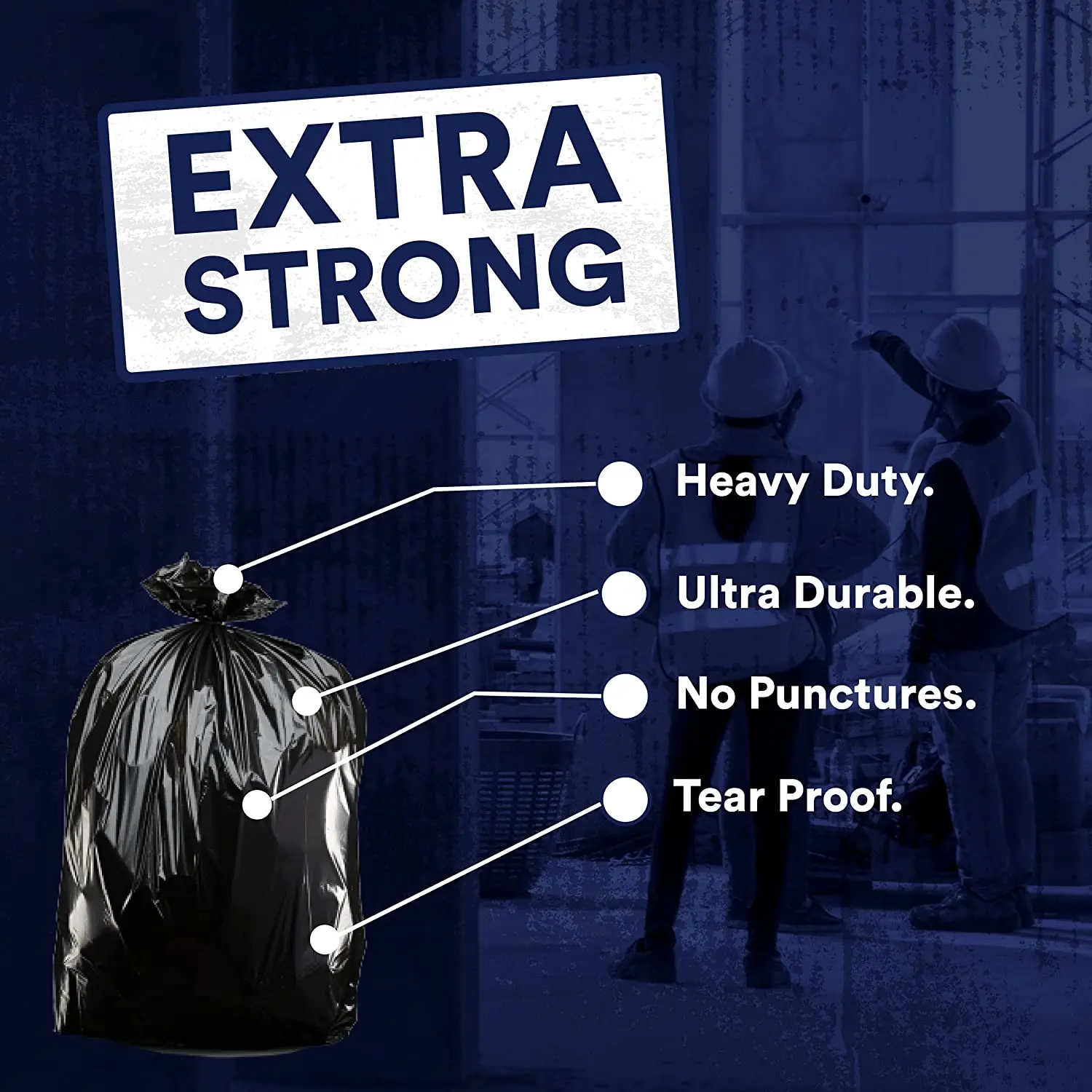 Large Black Heavy Duty Garbage Bags  Black Plastic Refuse Bag Bin Liners Roll Garbage Bag Wholesale with your own design