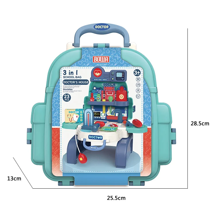 Wholesale Kids play 23pcs 3 in 1 educational kit pretend role play set kids doctor play set toys girl toys doctor toys