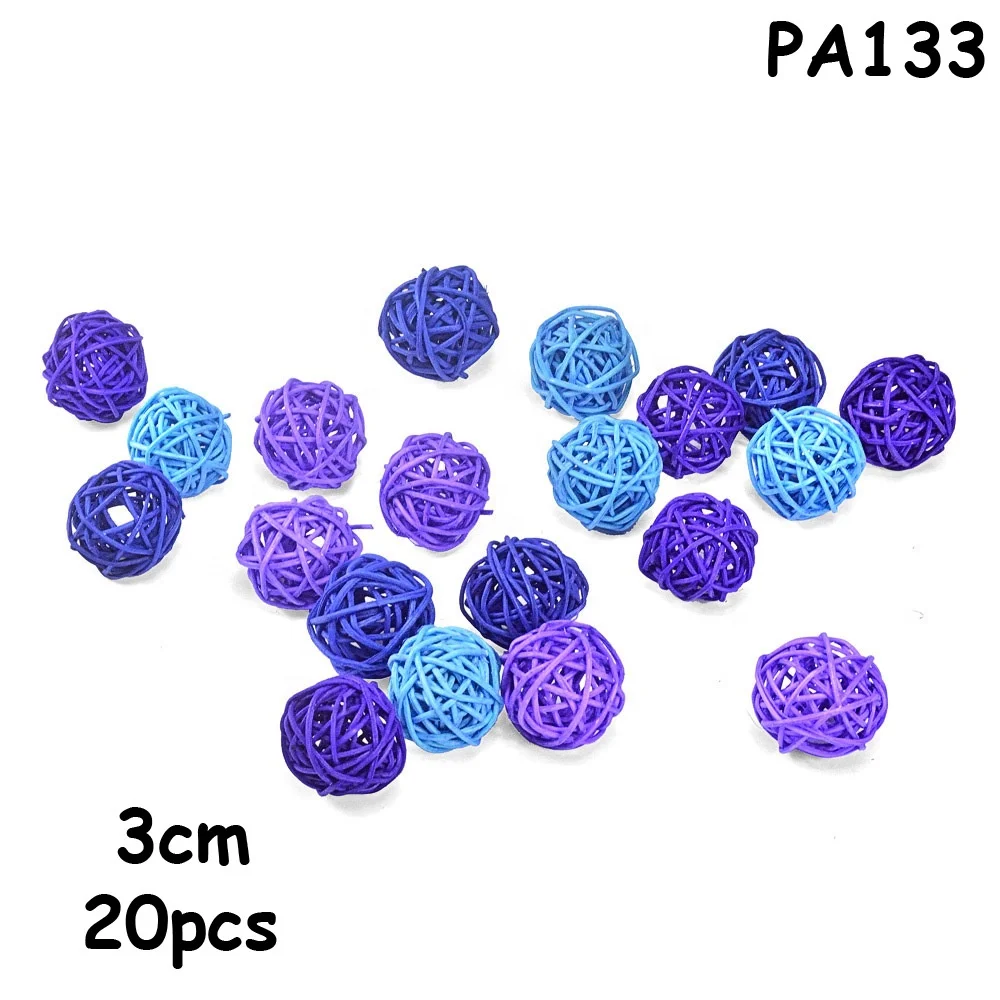 20 Pieces Wicker Rattan Balls Decorative Orbs Vase Fillers for Wedding Baby Shower Party Craft Table Decoration
