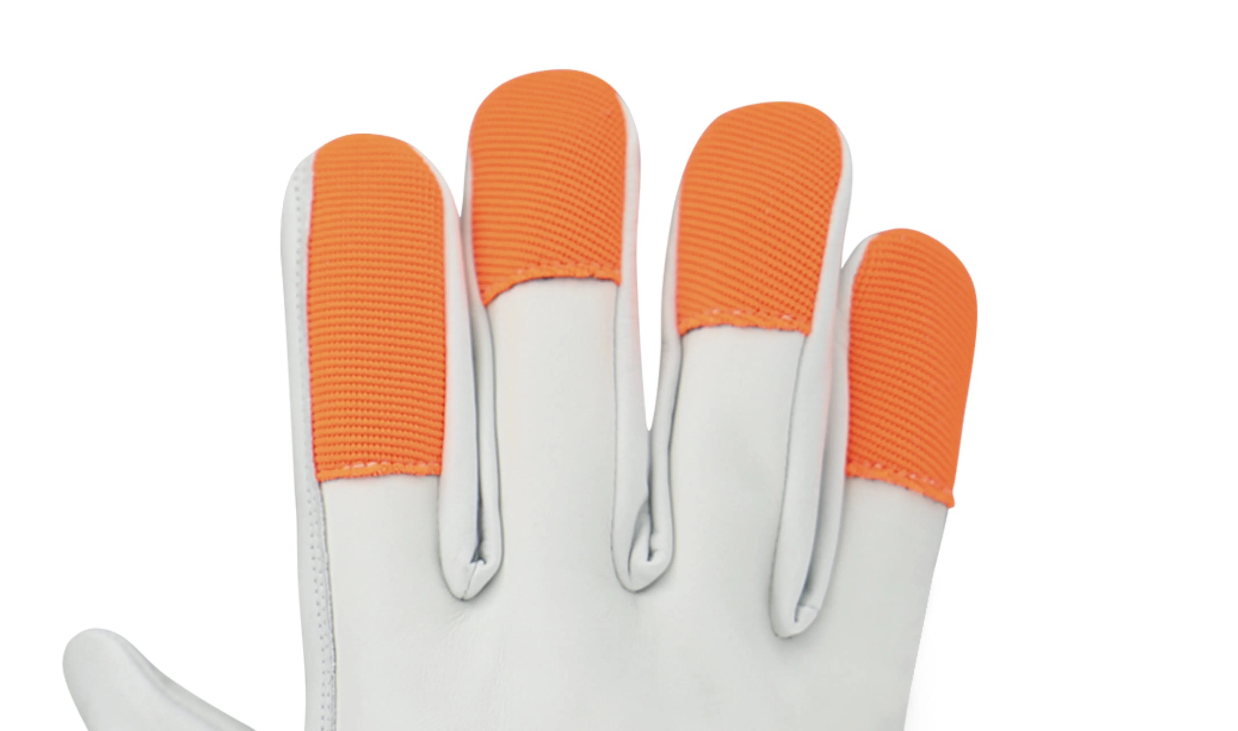 Driver Gloves made cow grain leather Keystone thumb red cotton piping yellow stripped on back sides of fingers