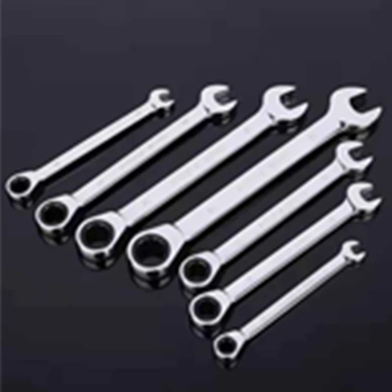2024 New Products 12PCS Metric 8-19mm Flexible Head Ratchet Chrome Vanadium Steel Combination Wrench Set