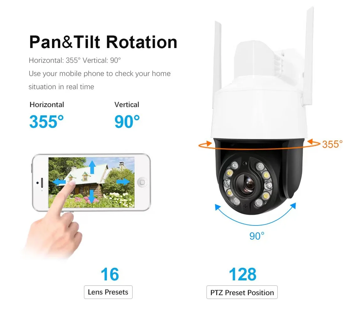 Inch 4.5 20X Zoom 5MP  Mini Security Outdoor Video Surveillance Mobile Email Alarm Push PTZ Rotation Bullet CCTV IP Camera