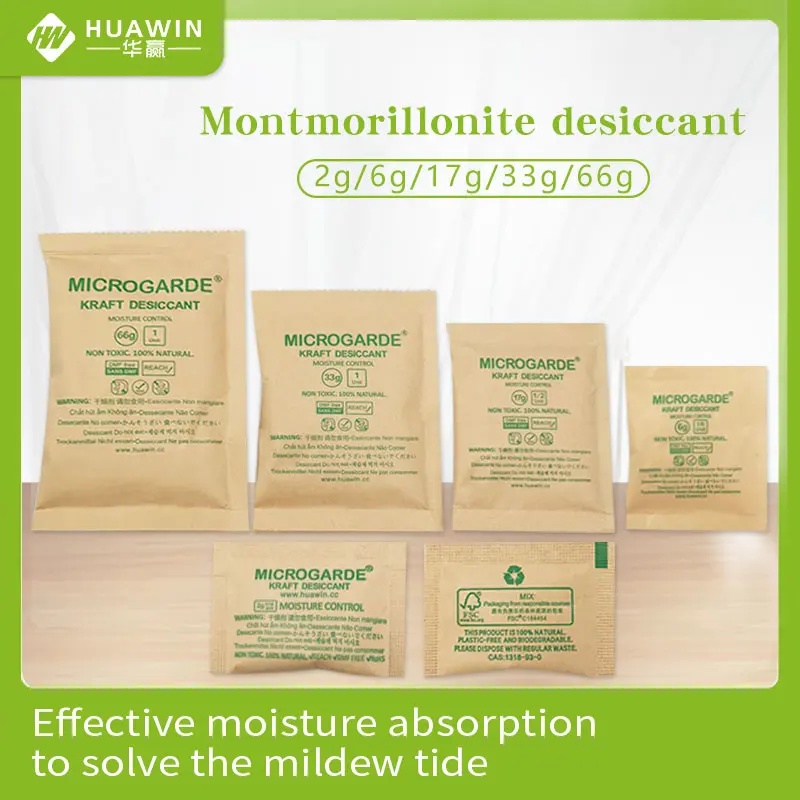 Custom logo natural montmorillonite clay shoes clothing electronics anti mold desiccant moisture absorber packet