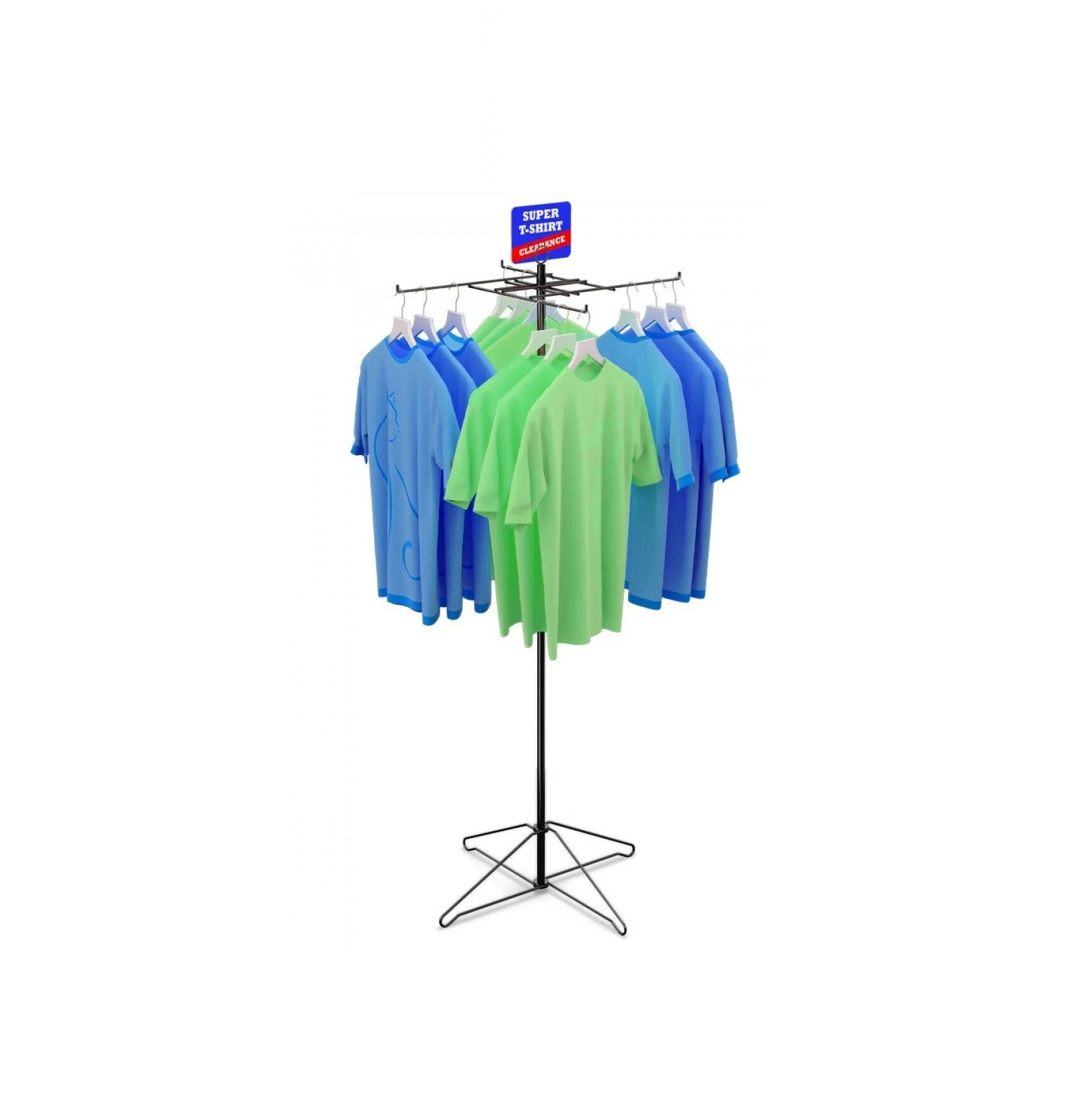 Clothing Store Display Stand Floor Standing Clothes Hanging Rack tshirt Display Rack Metal Hanging t shirt Display Racks