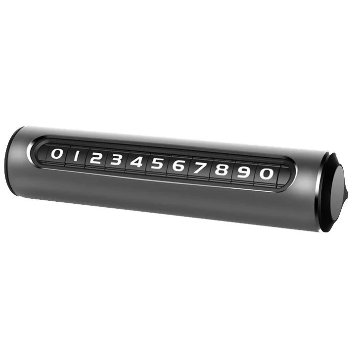 Car accessories high quality aluminum Adhesive Waterproof Temporary Car Parking Card Auto Interior Number plate