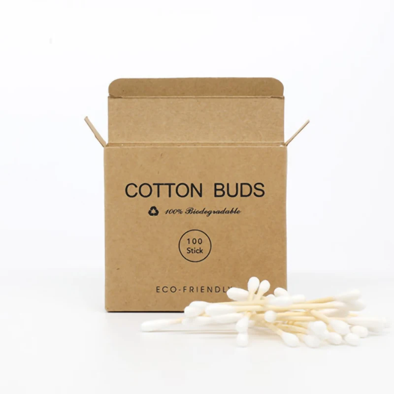 Bamboo stick cotton buds Bamboo stick cotton swab with customized cardboard box