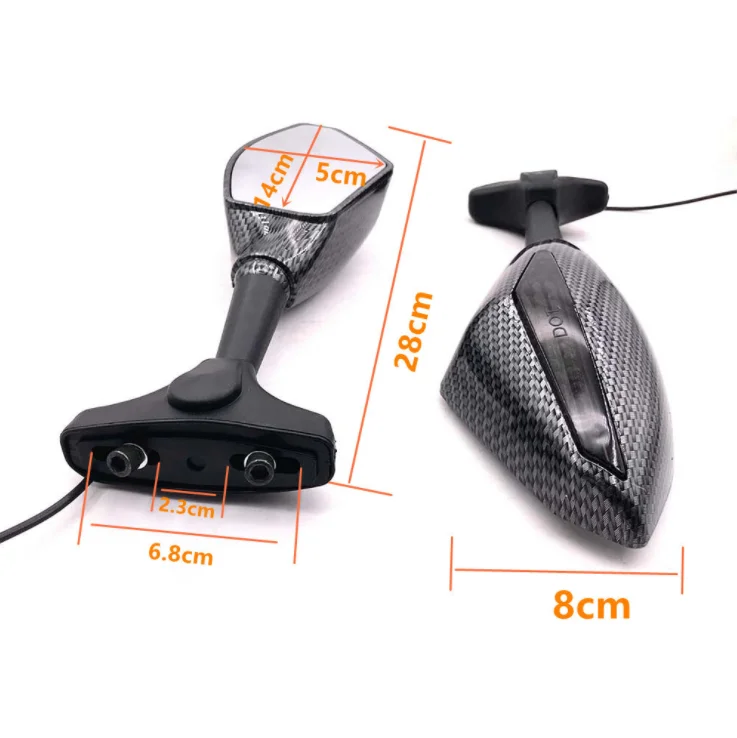 Motorcycle LED Rearview Mirror with Light for Yamaha YZF R1 R6 FZ1 FZ6 600R R3