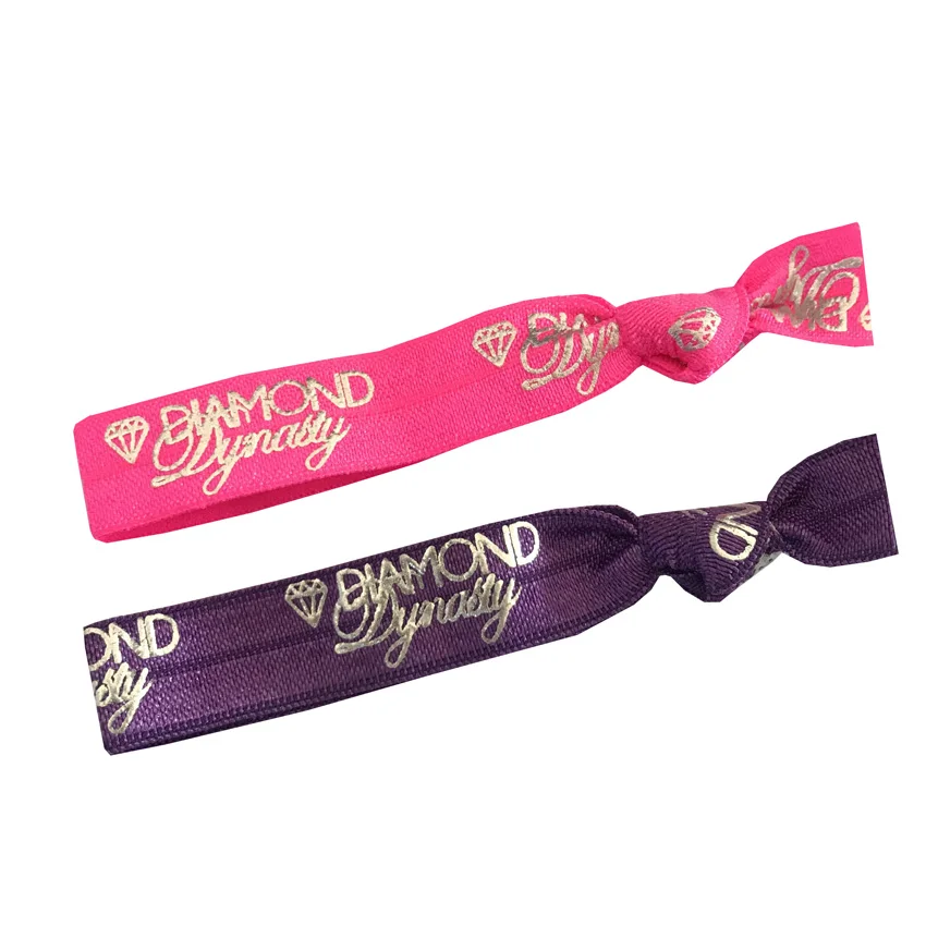 Custom Design Elastic Hair Band Printed Ponytail Holder Girls Bracelet