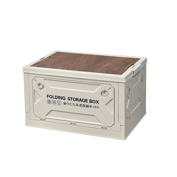 Foldable Car Trunk boxes 48L FIve-door Folding Storage Cabinet Stackable Bins with Open Front Door Collapsible container