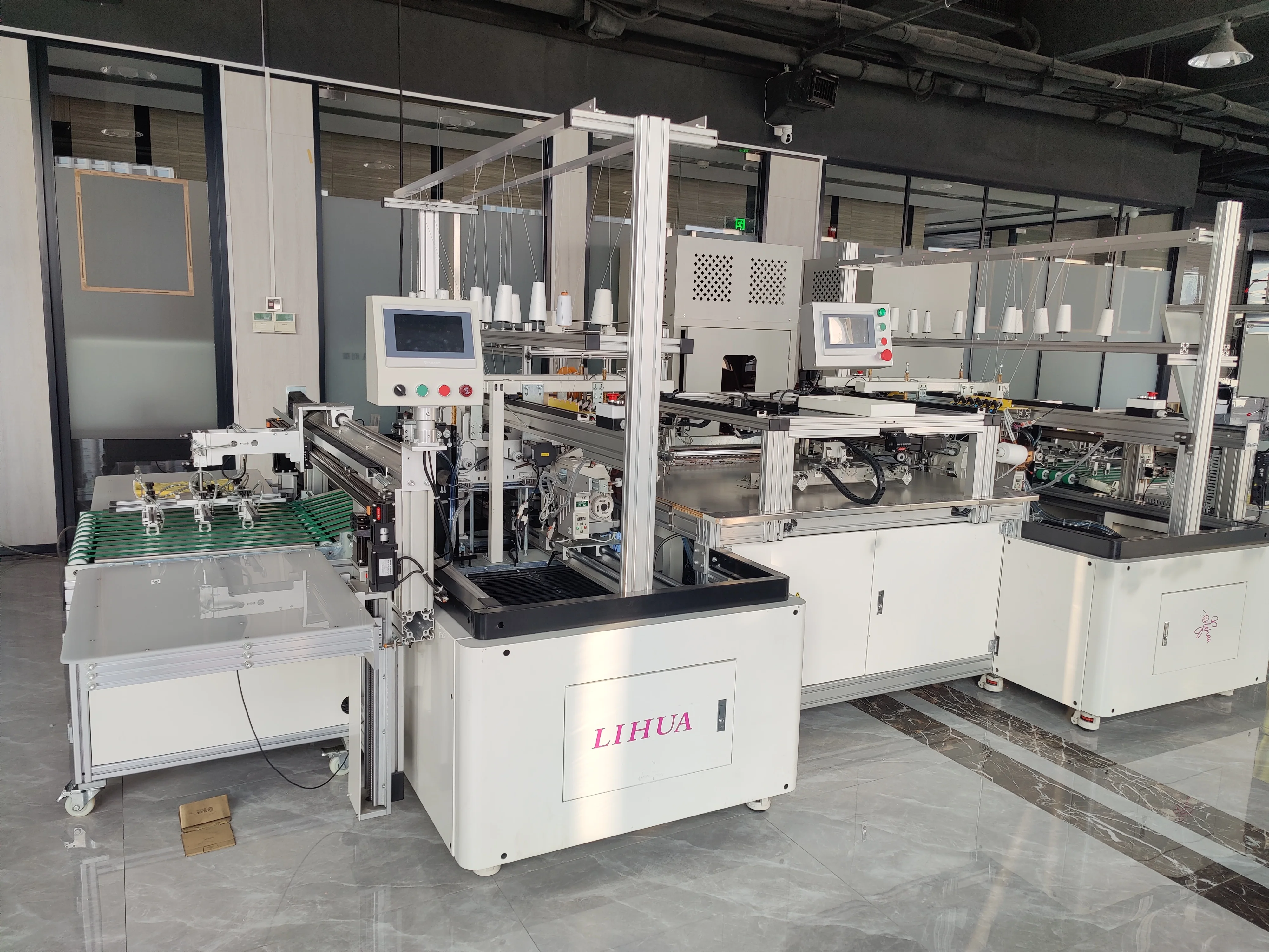 Lihua automatic microfiber towel production unit 5000r/min cloud rail suction cup material retrieval towel making machine