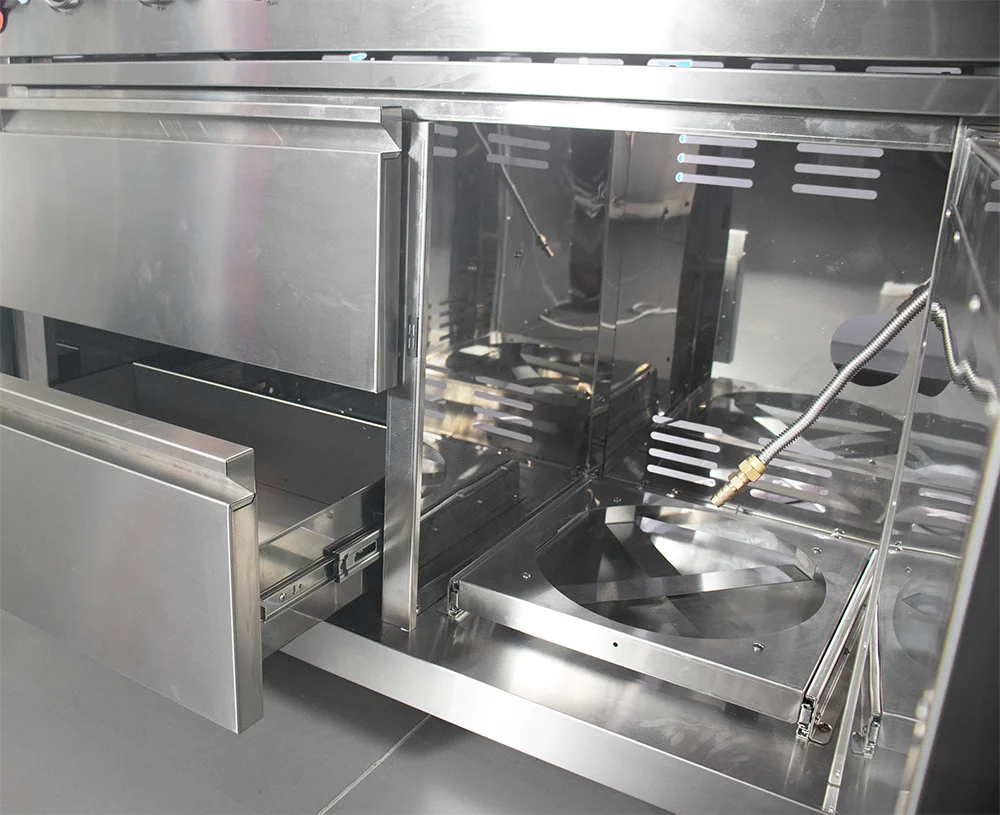 Outdoor BBQ Kitchen Set Stainless Steel 6 Burner Grill With Sink And Refrigerator